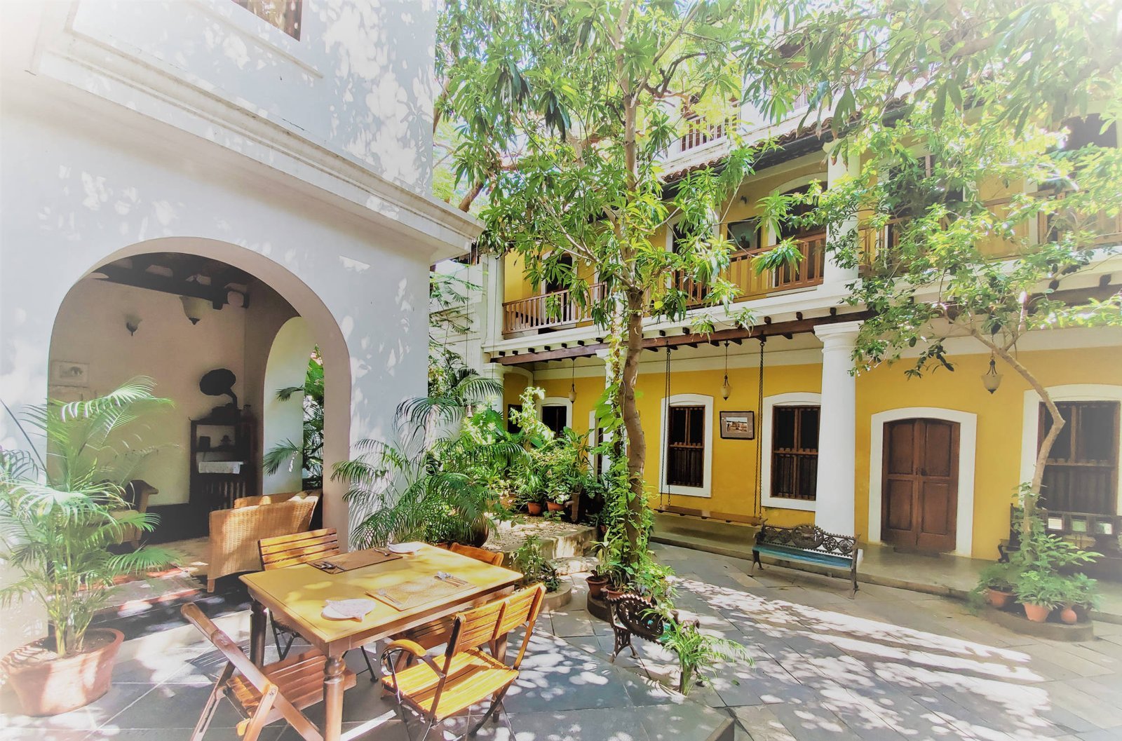 Heritage courtyard at Gratitude Heritage Puducherry